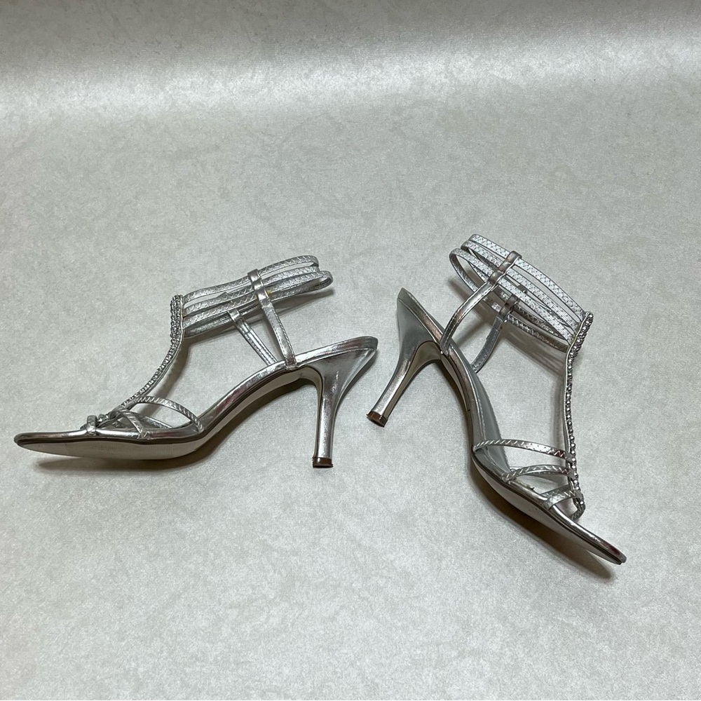 Call It Spring Wendelboe Silver Ankle Strap Sandals, Size 11